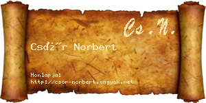 Csór Norbert névjegykártya