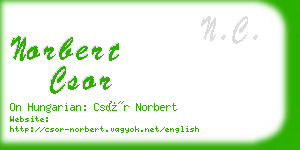 norbert csor business card